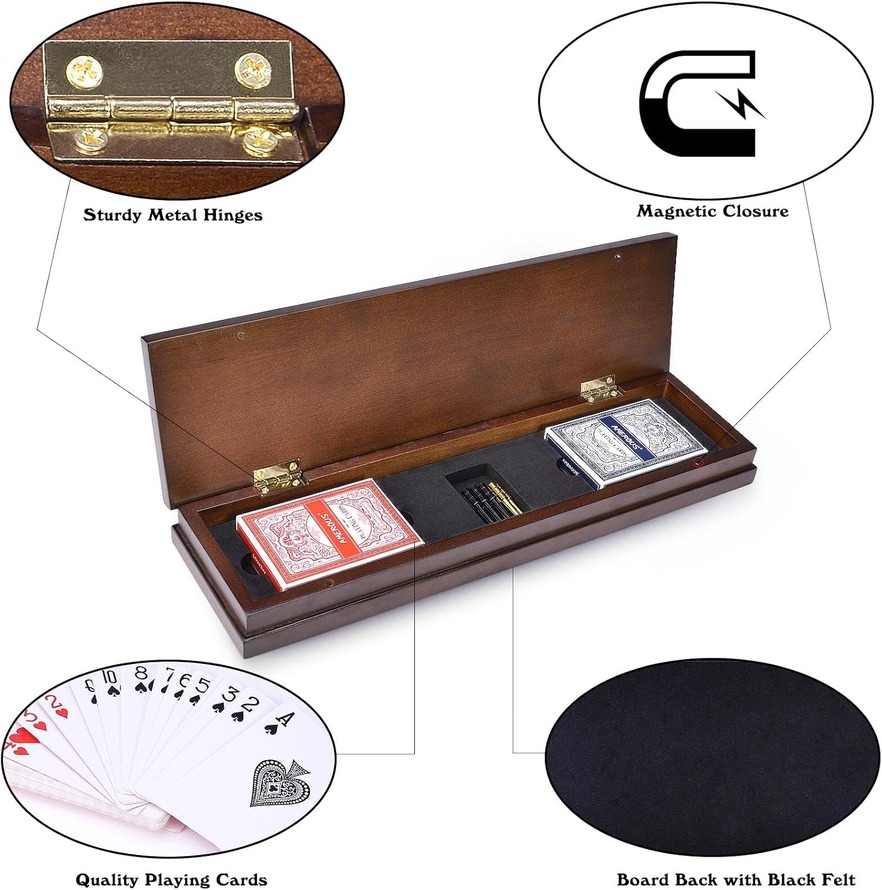 Wooden Cribbage Board Game Set