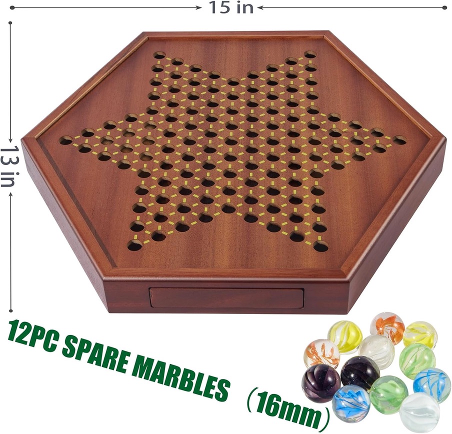 Wooden Chinese Checkers Game Set
