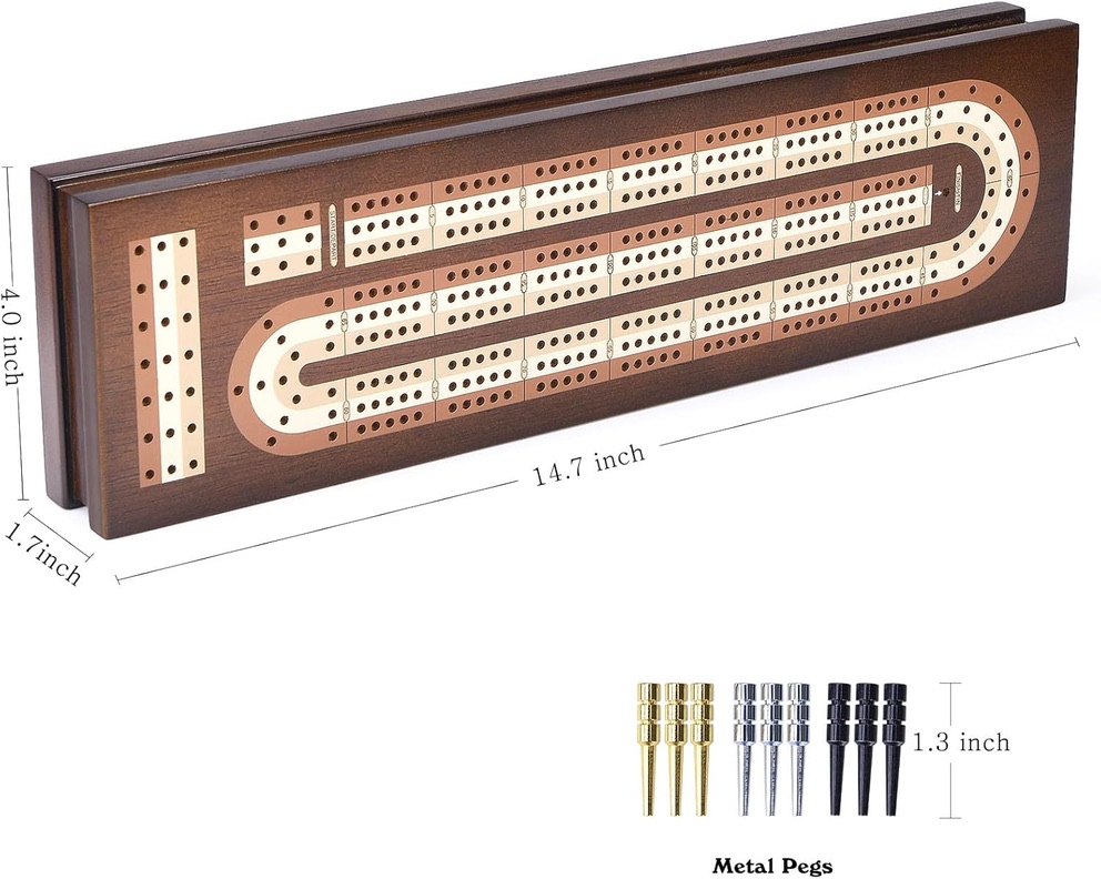 Wooden Cribbage Board Game Set