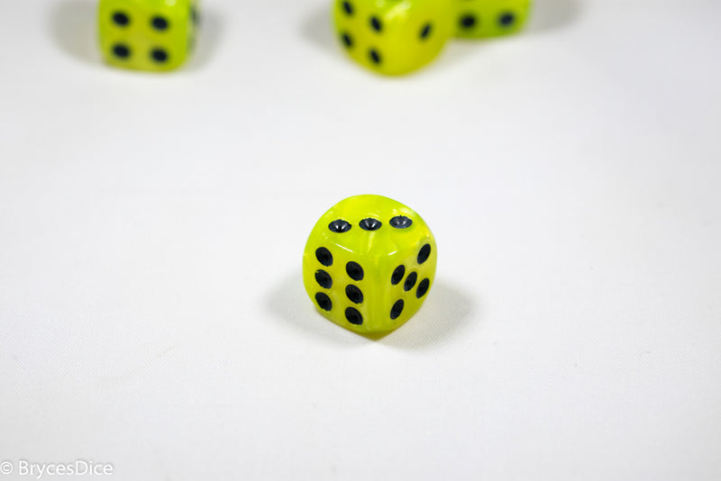 16mm Yellow Pearl Acrylic Rounded Dice Set (5-pieces)