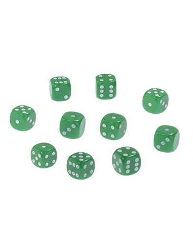 16mm Green Acrylic Rounded Dice Set (5-pieces)