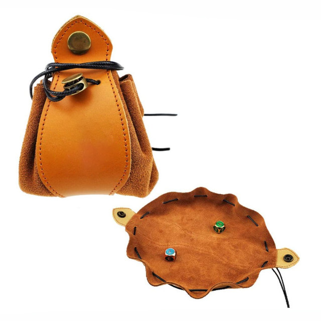 Leather Drawstring Dice Bag