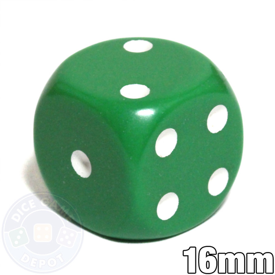 16mm Green Acrylic Rounded Dice Set (5-pieces)