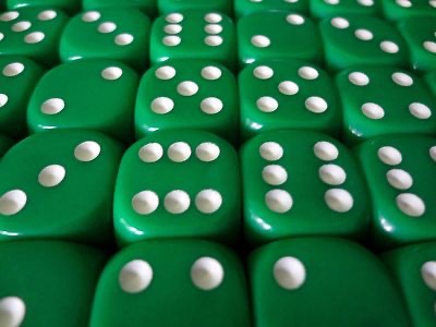 16mm Green Acrylic Rounded Dice Set (5-pieces)