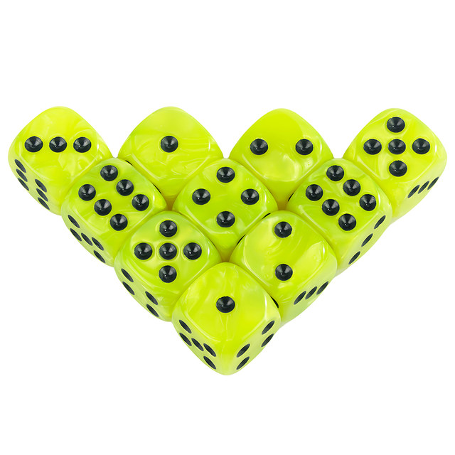 16mm Yellow Pearl Acrylic Rounded Dice Set (5-pieces)